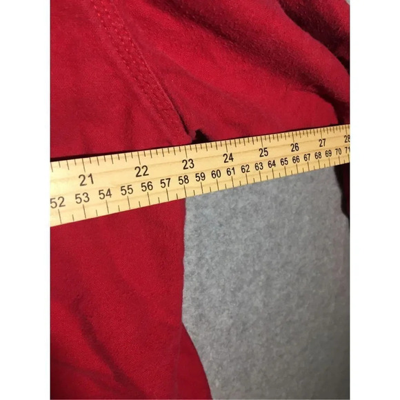 Mens Woolrich Button Down Shirt Red Cotton Casual Worn In Thick Winter Throwover - Picture 4 of 5